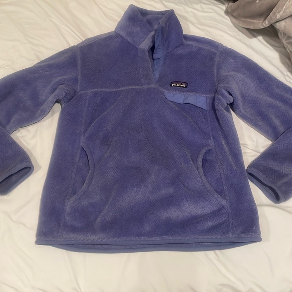 Purple-blue Patagonia snap fleece